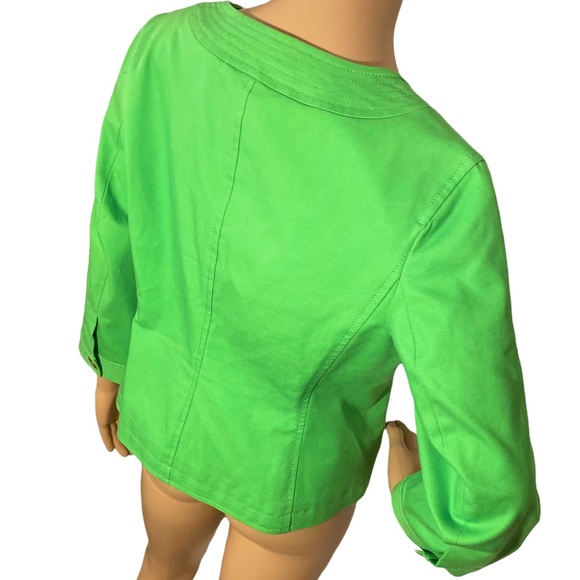 TALBOTS  | LIME GREEN SINGLE BUTTON JACKET - Picture 6 of 14